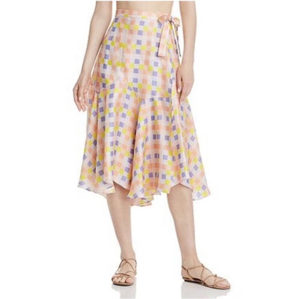 Paper London Women's 100% Silk Foxglove Wrap Skirt NWOT